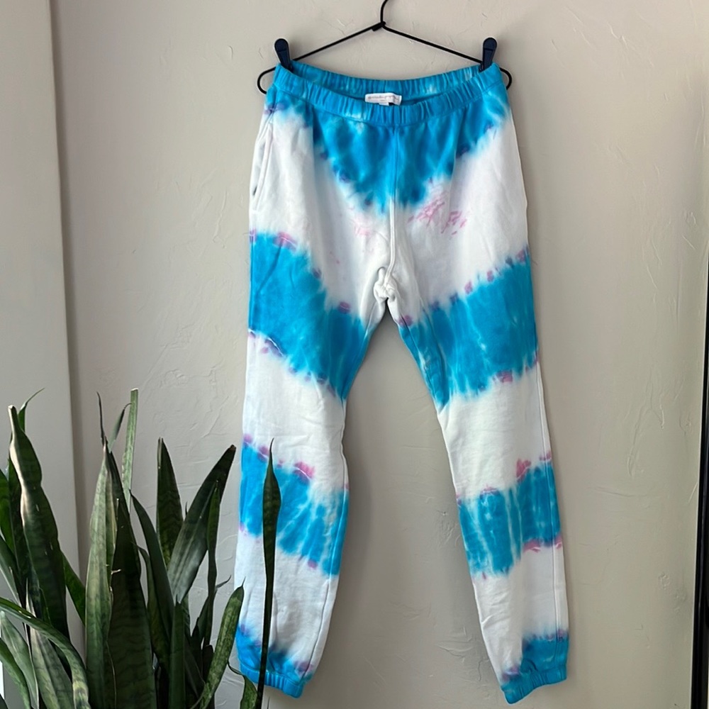 Spiritual Gangster White, Blue & Pink Tie-Dye Joggers